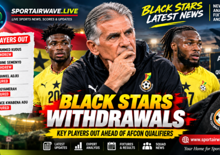 Ghana Black Stars withdrawals ahead of AFCON qualifiers