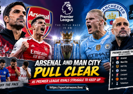 Premier League title race between Arsenal and Manchester City
