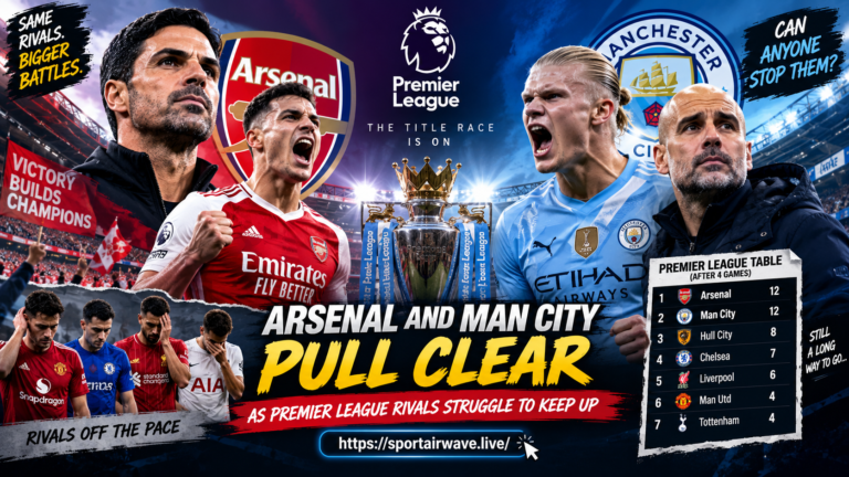 Premier League title race between Arsenal and Manchester City