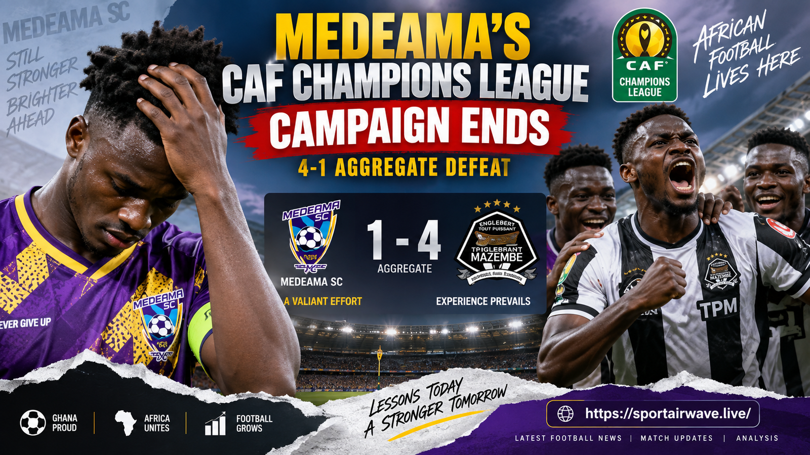 Medeama’s CAF Champions League campaign ends against TP Mazembe