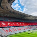 Real illustrative photograph of a football stadium; not the Bayern Munich versus RB Leipzig match