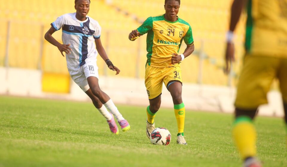 Ghana FA Cup players contesting the ball during a match; archive photo illustrating the 2026/27 preliminary round