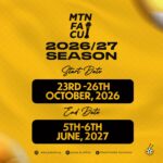 Official Ghana Football Association graphic announcing the 2026/27 MTN FA Cup season dates; not a match photograph.